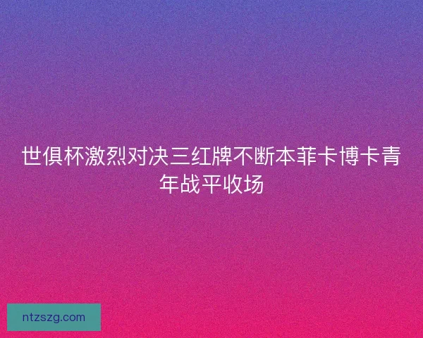 世俱杯激烈对决三红牌不断本菲卡博卡青年战平收场 世俱杯激烈对决三红牌不断本菲卡博卡青年战平收场